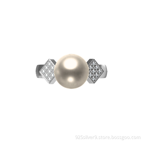 925 sterling silver rings with freshwater pearl diamonds CZ Stones